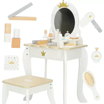 Dřevěná hračka Dřevěná dětská toaletka s zrcadlem a stoličkou LULILO Bella