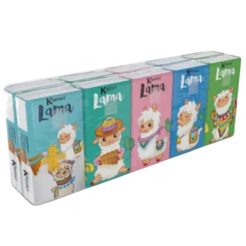 Papírový kapesník Kapesníky s potiskem Lama 3 vrstvé, folie 10 ks
