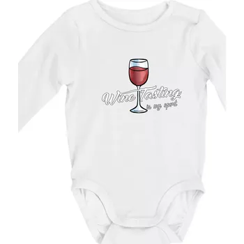 Wine tasting is my sport - Body kojenecké s dlouhým rukávem - Dlouhý r. do 3 měs ( Bílá )