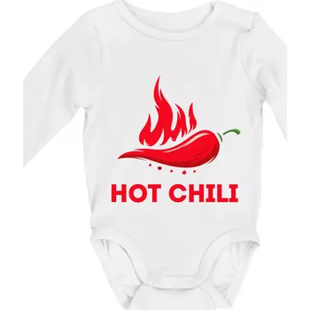Hot Chili - Body kojenecké s dlouhým rukávem - Dlouhý r. 3-6 měs ( Bílá )