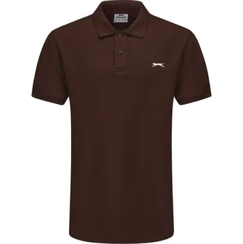 Pánské tričko Slazenger Plain pánské polo tričko Chocolate Brown M