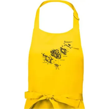 Kuchyňská zástěra Nákres Digitální fotoaparát - Pánská zástěra na vaření - Univerzální velikost ( Žlutá )