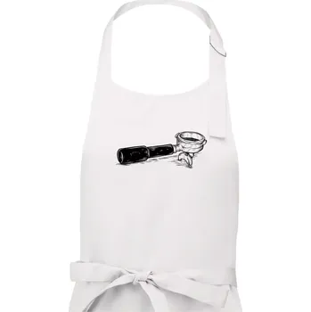 Kuchyňská zástěra Páka kávovar - Dámská zástěra na vaření - Univerzální velikost ( Bílá )