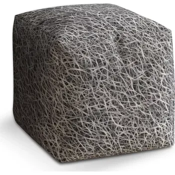 Taburet Sablio Taburet Cube Bílá vlákna: 40x40x40 cm