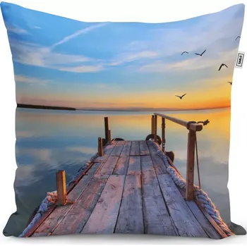 Polštář Sablio Polštář Molo a racci - 40x40 cm