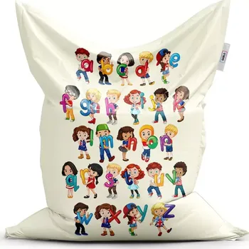Sedací pytel Sablio Sedací vak Classic Abeceda - 150x100 cm