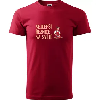 Sablio Tričko s potiskem Nejlepší řeznice na světě - červené 5XL