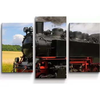 Obraz Sablio Obraz - 3-dílný Lokomotiva 3 - 75x50 cm