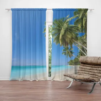 Závěs Sablio Závěs Palmová pláž: 2ks 140x250cm