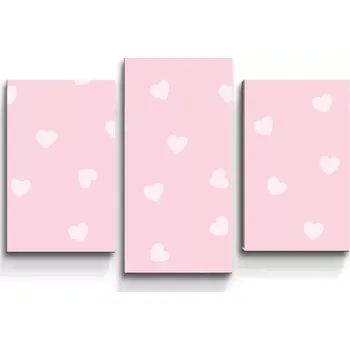 Obraz Sablio Obraz - 3-dílný Růžová srdíčka - 75x50 cm