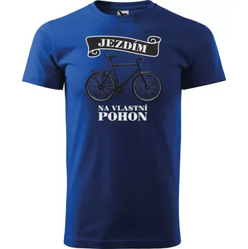 Pánské oblečení Sablio Tričko s potiskem Jezdím na vlastní pohon - modré M