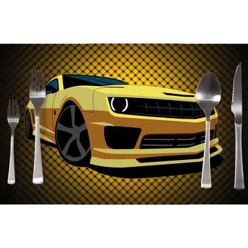 prostírání Sablio Prostírání Chevrolet Camaro Žlutá mřížka: 40x30cm