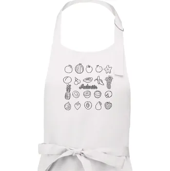 Kuchyňská zástěra Frutarián ovoce ve čtverci - Pánská zástěra na vaření - Univerzální velikost ( Bílá )