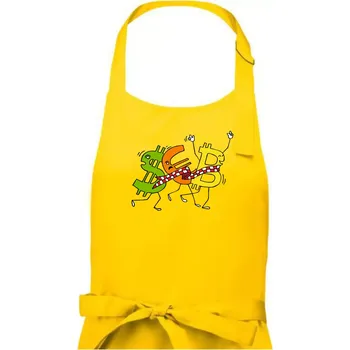 Kuchyňská zástěra Bitcoin (Pecka design) - Pánská zástěra na vaření - Univerzální velikost ( Žlutá )