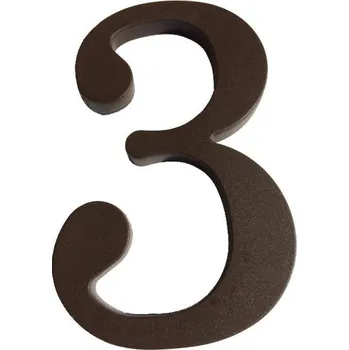 Walteco Číslo "3", 180 mm, plastová hnědá