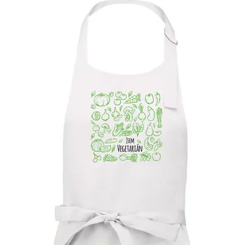 Kuchyňská zástěra Jsem vegetarián - zelenina ve čtverci - Pánská zástěra na vaření - Univerzální velikost ( Bílá )