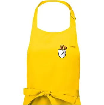 Kuchyňská zástěra Pizza v kapse - Pánská zástěra na vaření - Univerzální velikost ( Žlutá )