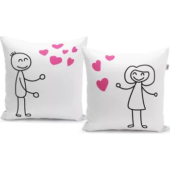 Polštář Sablio Polštáře On a ona: 2ks 40x40 cm