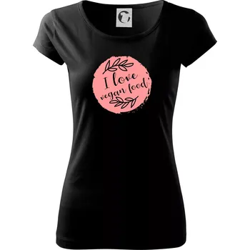 Dámské tričko I love vegan food - Dámské triko Pure - XS ( Černá )