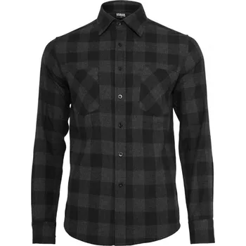 Pánská móda Pánská košile Urban Classics Checked Flanell Shirt - černá,šedá L
