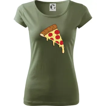 Dámské tričko Pizza pro gurmány - Dámské triko Pure - S ( Khaki )
