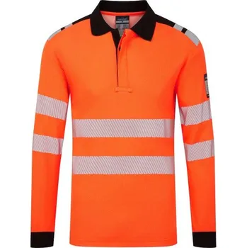 Pánská košile PortWest | PW3 Modaflame Knit HVO FR polokošile s dlouhým rukávem - Orange/Black / M / M / oranžová