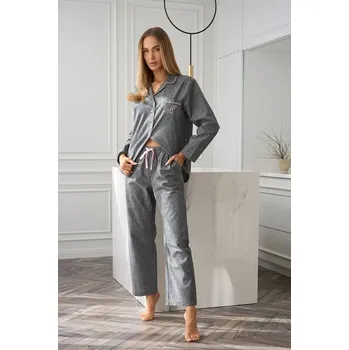Pánské pyžamo Pyžamo L&L 2531 Coco long/r S-2XL dámské šedá M