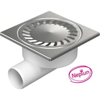 podlahová vpusť Vpusť podlahová boční NEPTUN D 50 / 95 mm, nerez rámeček, mřížka SUN, bílá, ENPRO