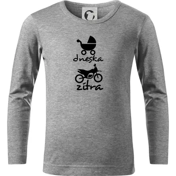 Chlapecké tričko Dnes zítra cross - Triko dětské Long Sleeve - 122 cm/6 let ( Tmavě šedý melír )