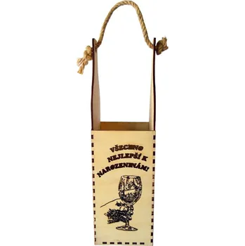 Mácova Dílna Dřevěný box na víno - na zdraví!