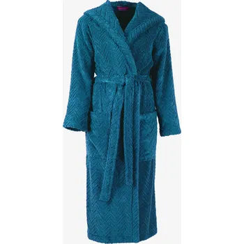 Dámské noční prádlo župan Athena s kapucí petrolejová L