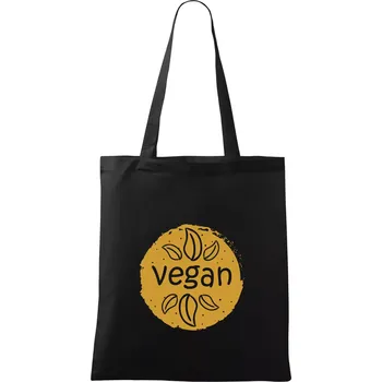 Nákupní taška Vegan hnědá kruh - Taška bavlněná - 42 x 38 cm ( Černá )