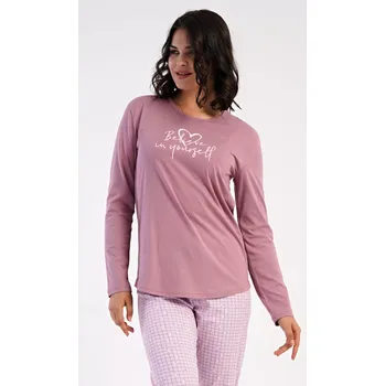 Pánské pyžamo Dámské pyžamo dlouhé Believe světle růžová XL