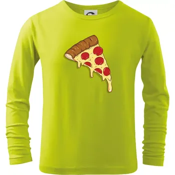 Pizza pro gurmány - Triko dětské Long Sleeve - 158 cm/12 let ( Limetková )