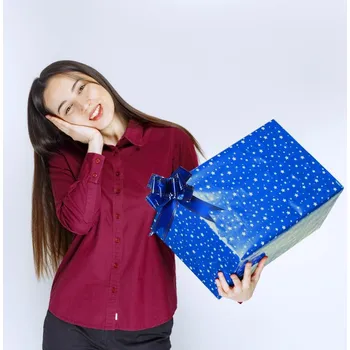 Dárková taška Stahovací dárková mašle 10 ks - modrá