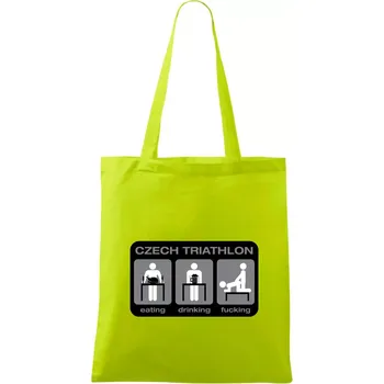 Czech triathlon (Hana-creative) - Taška bavlněná - 42 x 38 cm ( Limetková )
