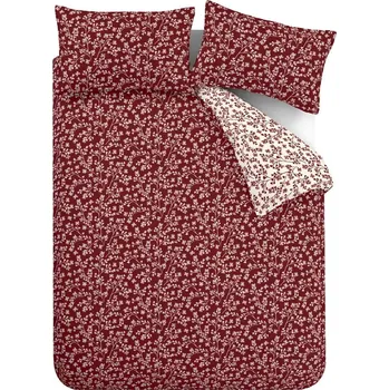 Povlečení Catherine Lansfield Grace Floral Leaf červené
