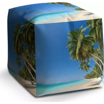 Taburet Sablio Taburet Cube Palmová pláž: 40x40x40 cm