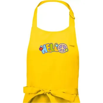 Kuchyňská zástěra Hello hippie symbol - Pánská zástěra na vaření - Univerzální velikost ( Žlutá )