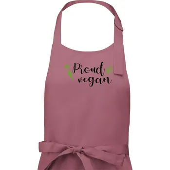 Kuchyňská zástěra Proud vegan - Dámská zástěra na vaření - Univerzální velikost ( Starorůžová )