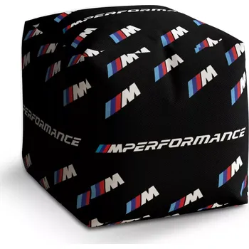 Taburet Sablio Taburet Cube MPERFORMANCE černý vzor: 40x40x40 cm