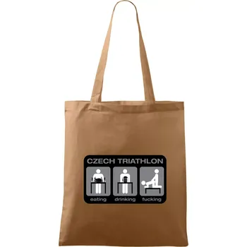 Nákupní taška Czech triathlon (Hana-creative) - Taška bavlněná - 42 x 38 cm ( Cappuccino )