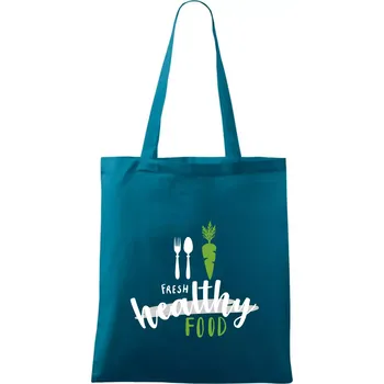 Fresh healthy food - Taška bavlněná - 42 x 38 cm ( Petrolejová )
