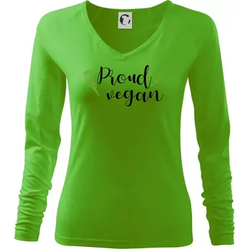 Dámské tričko Proud vegan - Triko dámské Elegance - XS ( Apple Green )