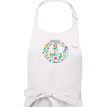 Kuchyňská zástěra Peace and love symbol - Pánská zástěra na vaření - Univerzální velikost ( Bílá )