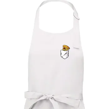 Kuchyňská zástěra Pizza v kapse - Dámská zástěra na vaření - Univerzální velikost ( Bílá )