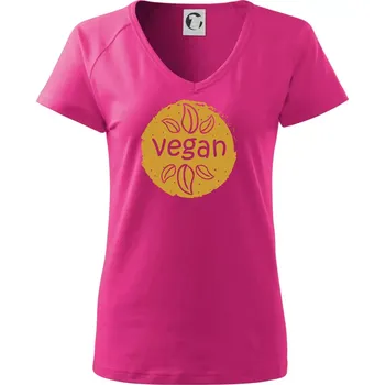 Dámské tričko Vegan hnědá kruh - Tričko dámské Dream - S ( Purpurová )