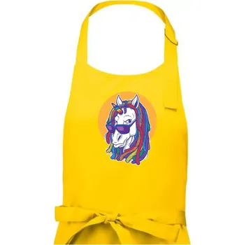 Kuchyňská zástěra Rasta unicorn - Pánská zástěra na vaření - Univerzální velikost ( Žlutá )