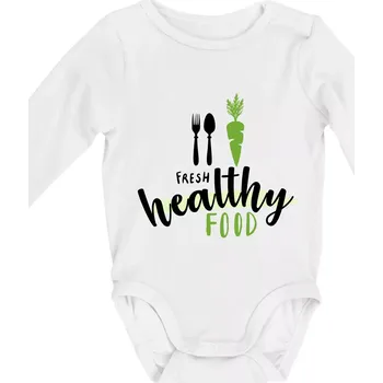 Fresh healthy food - Body kojenecké s dlouhým rukávem - Dlouhý r. 3-6 měs ( Bílá )
