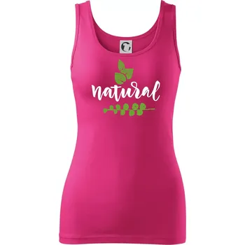 Dámské tričko Natural - nápis v listech - Dámské tílko - 2XL ( Purpurová )